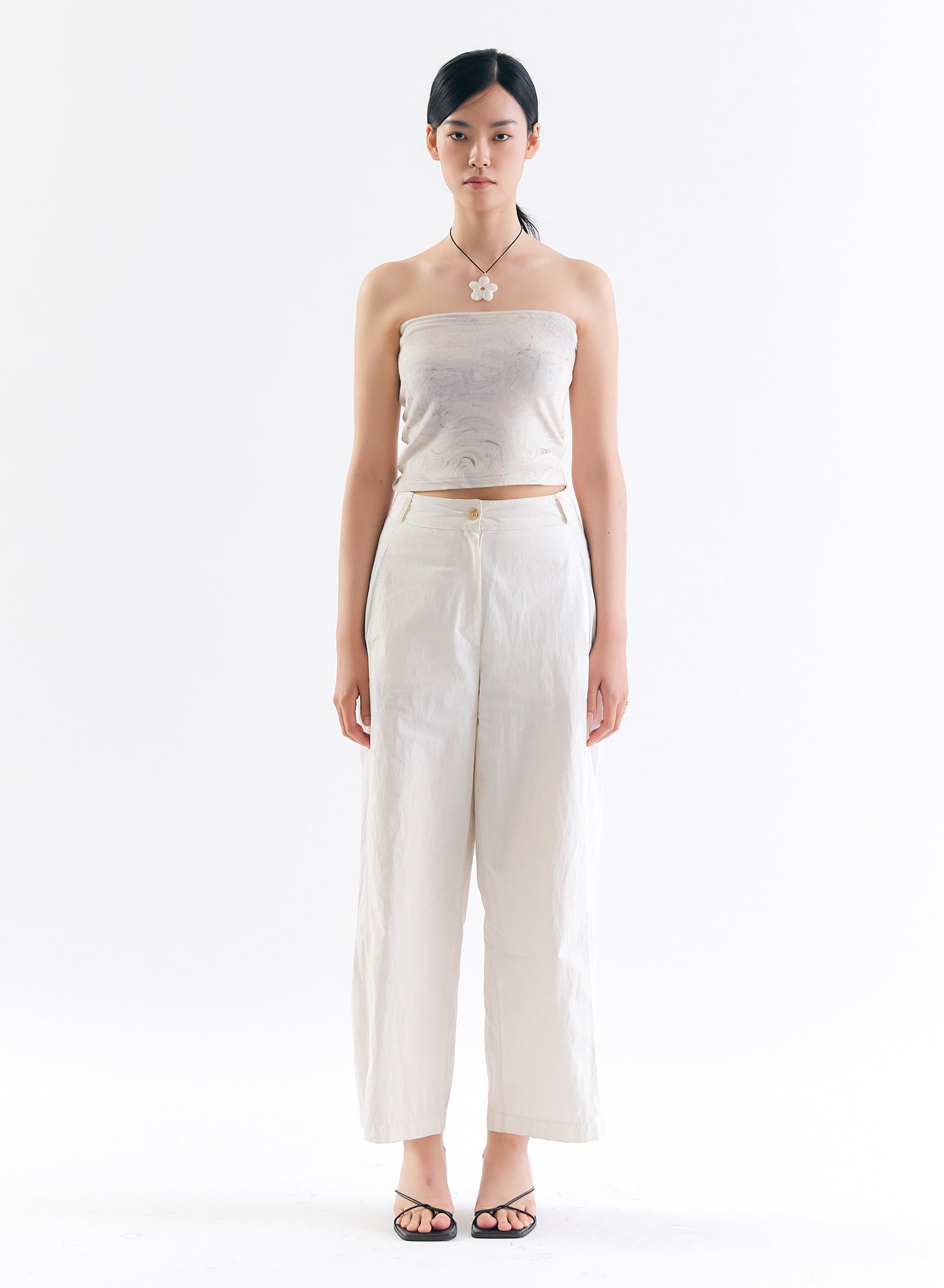 [40%OFF] Marble Terry Tube Top - Cream