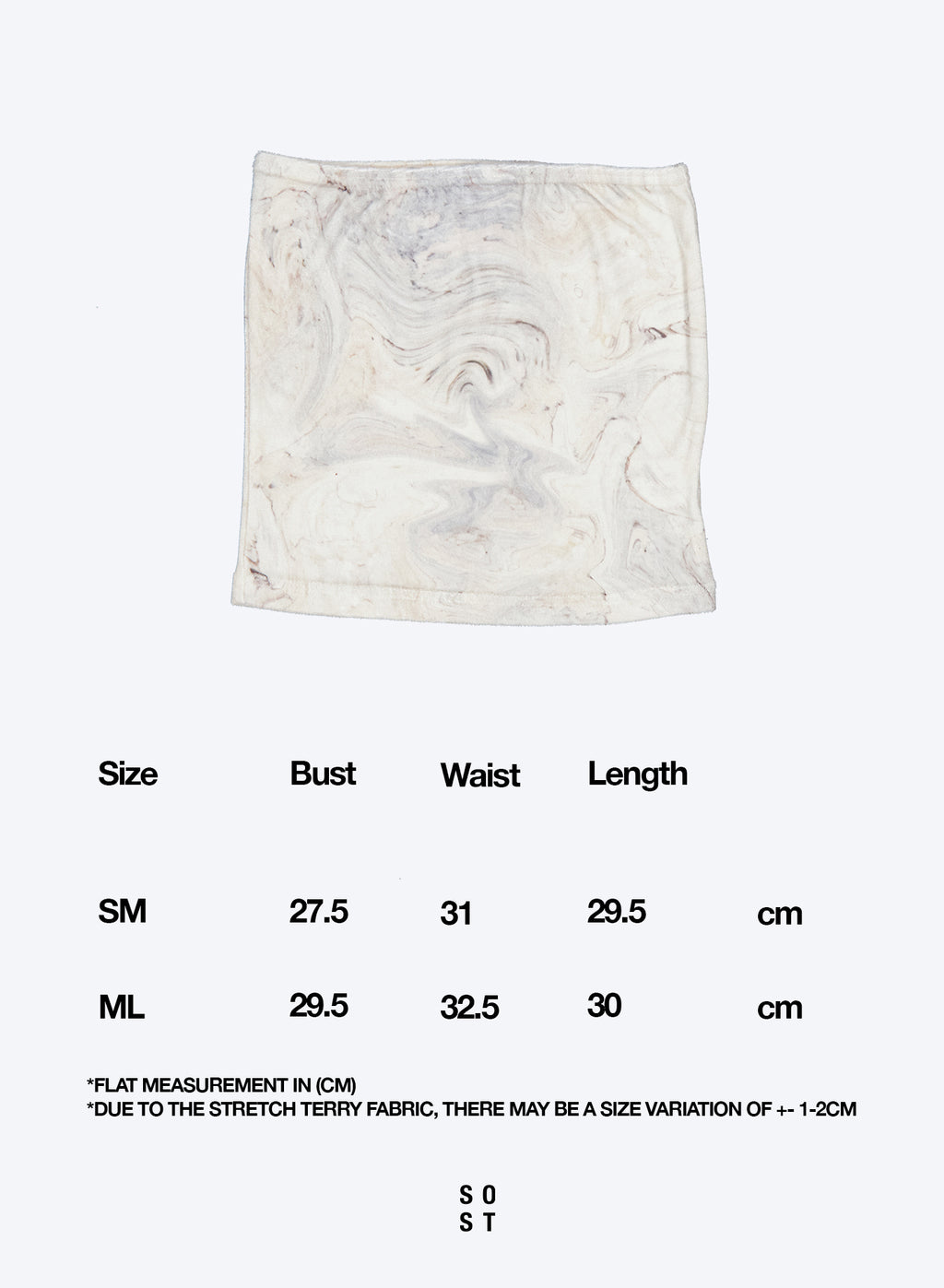 [40%OFF] Marble Terry Tube Top - Cream