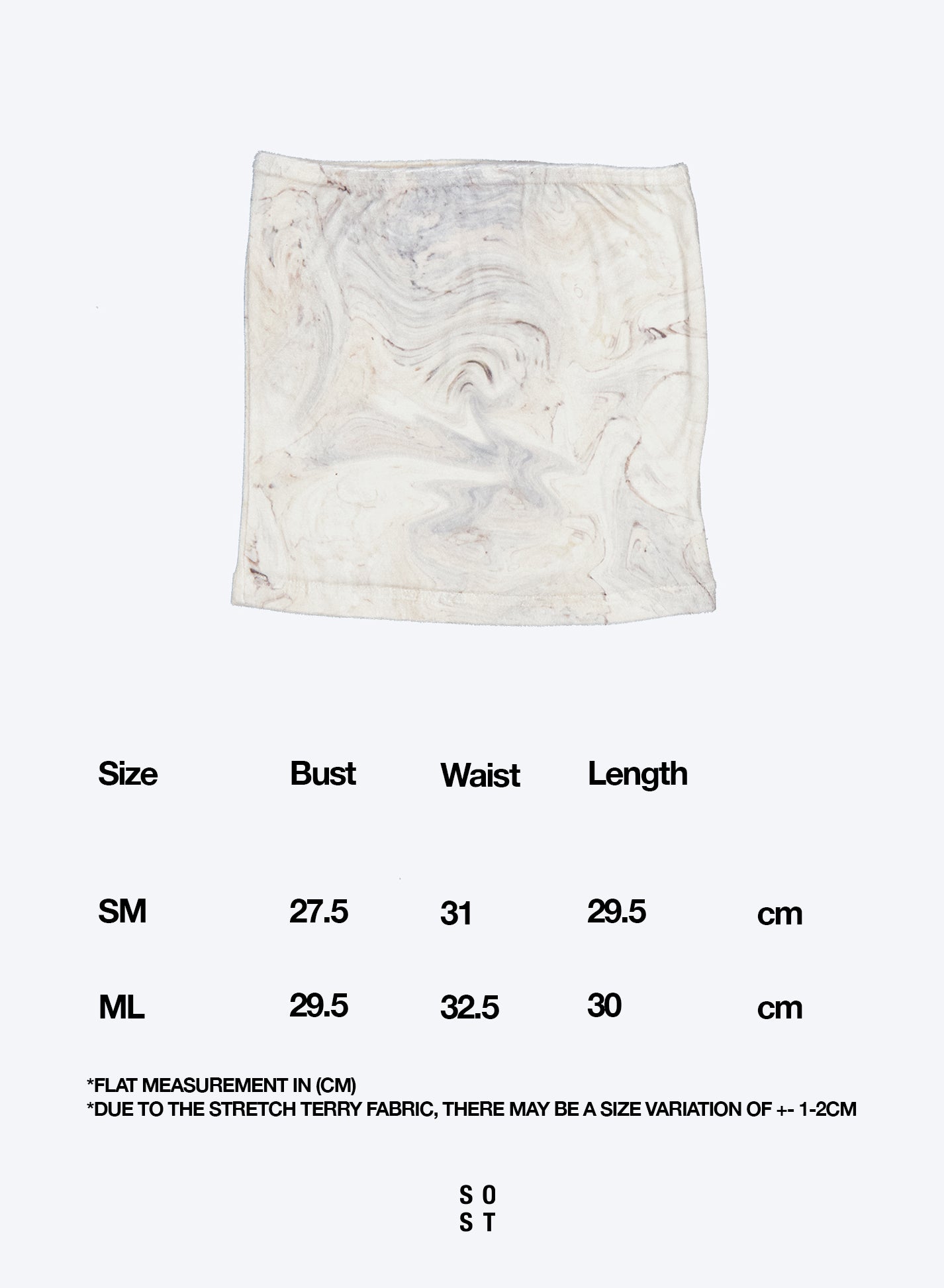 [40%OFF] Marble Terry Tube Top - Cream