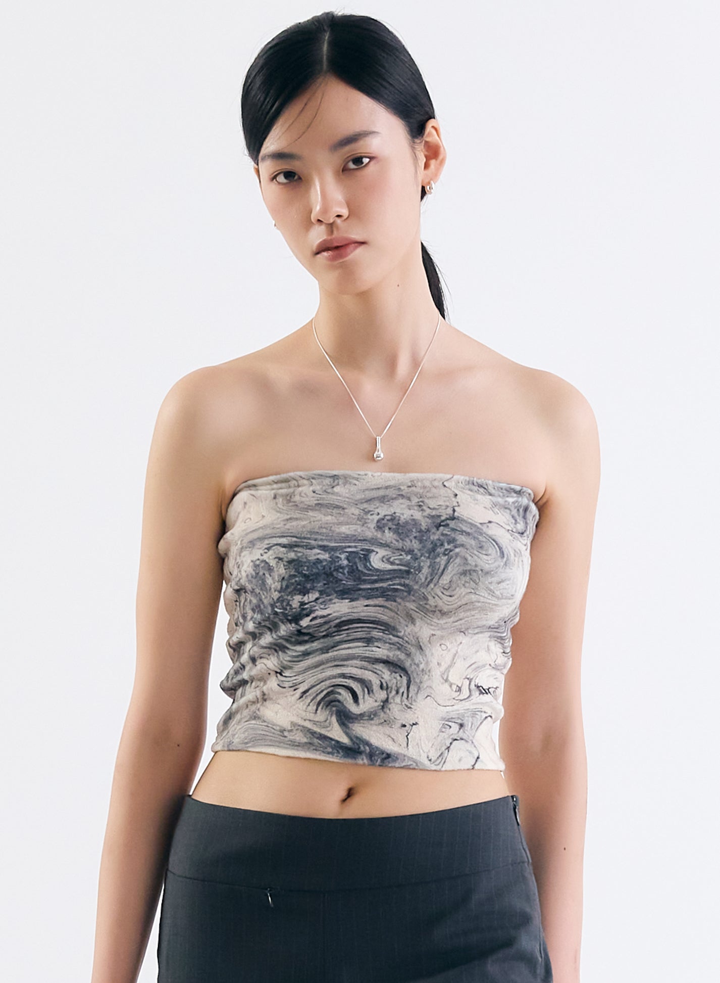 [40%OFF] Marble Terry Tube Top - Grey