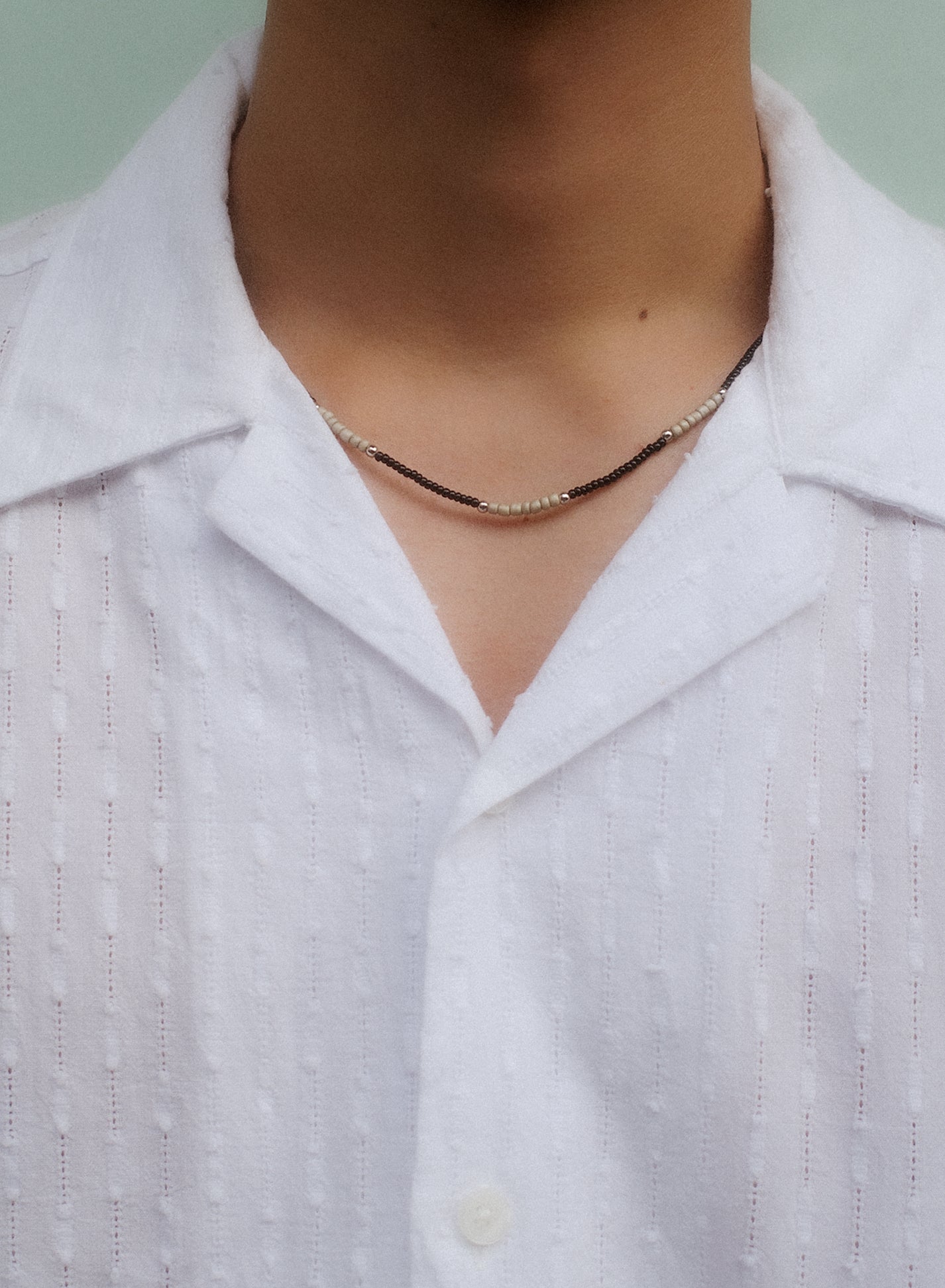 Mono Dune Beads Necklace — Beige