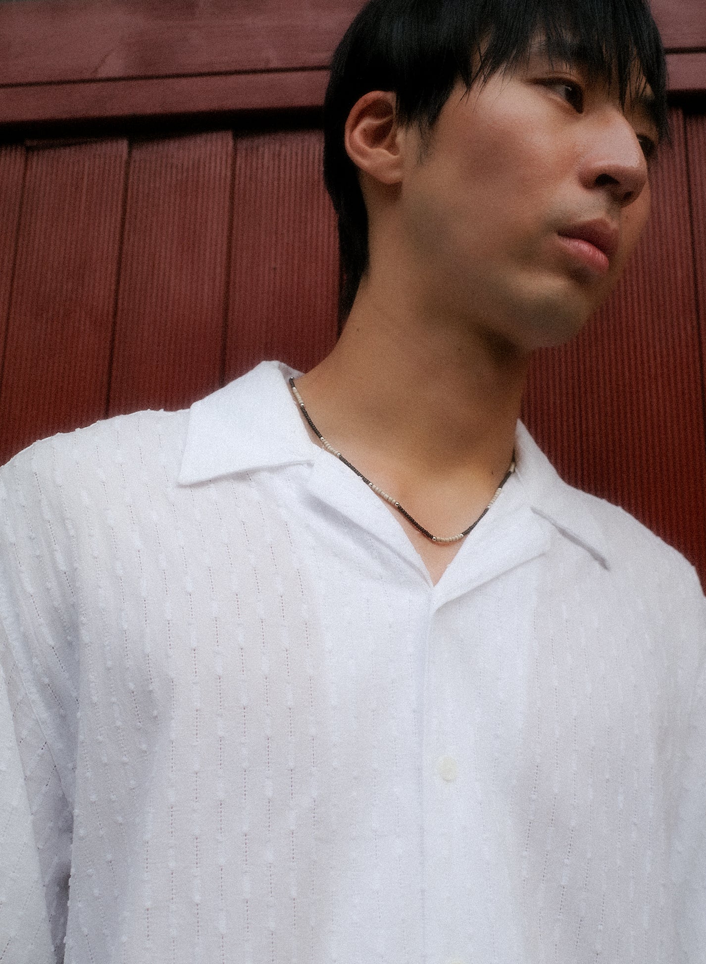 Mono Dune Beads Necklace — Beige