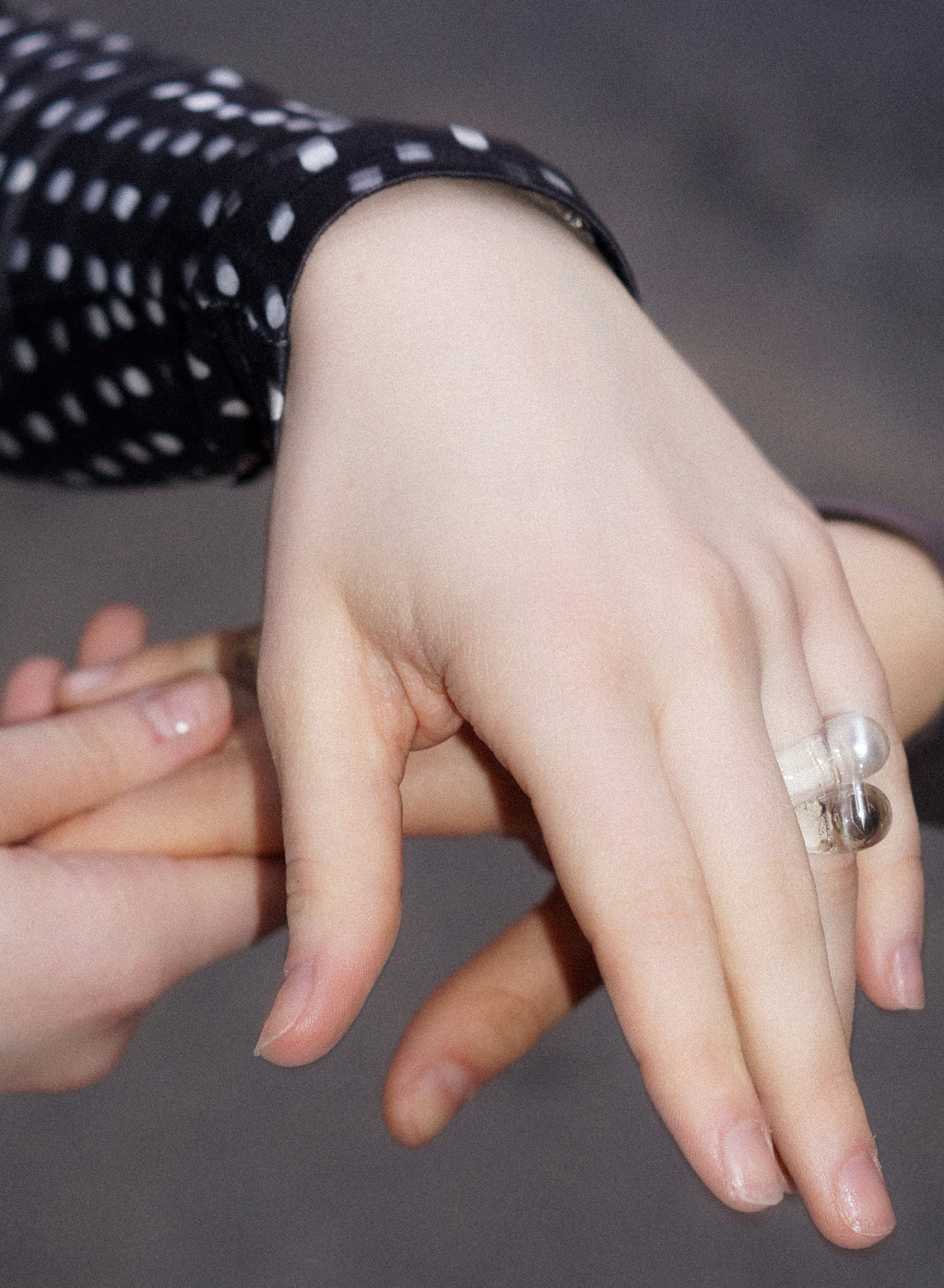 Clear Pearl Ring