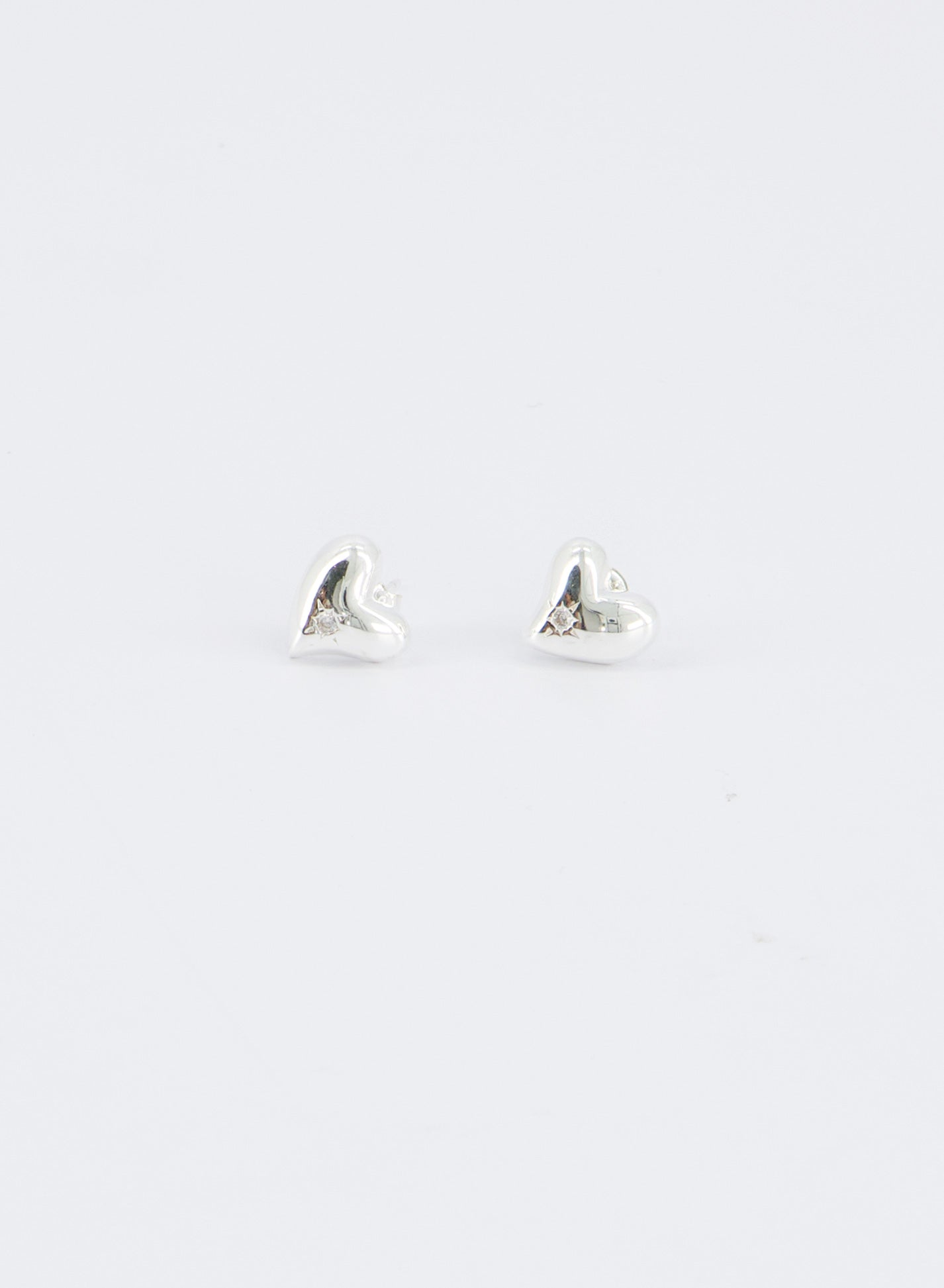 Voluminous Heart Earrings • Silver