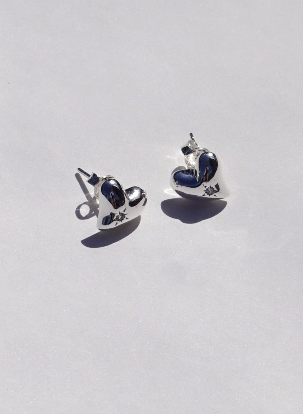 Voluminous Heart Earrings • Silver