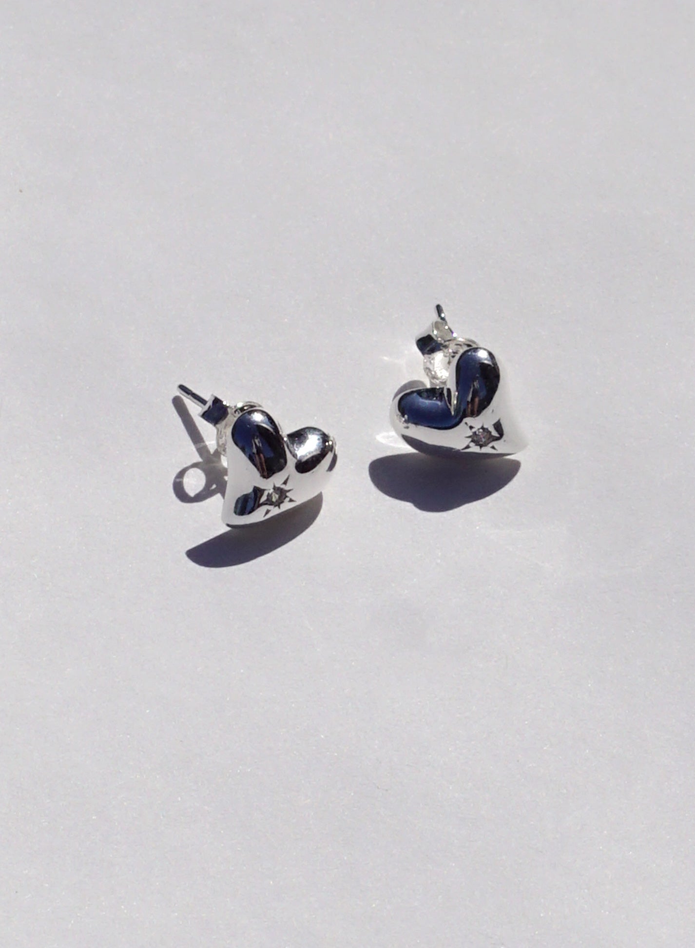 Voluminous Heart Earrings • Silver