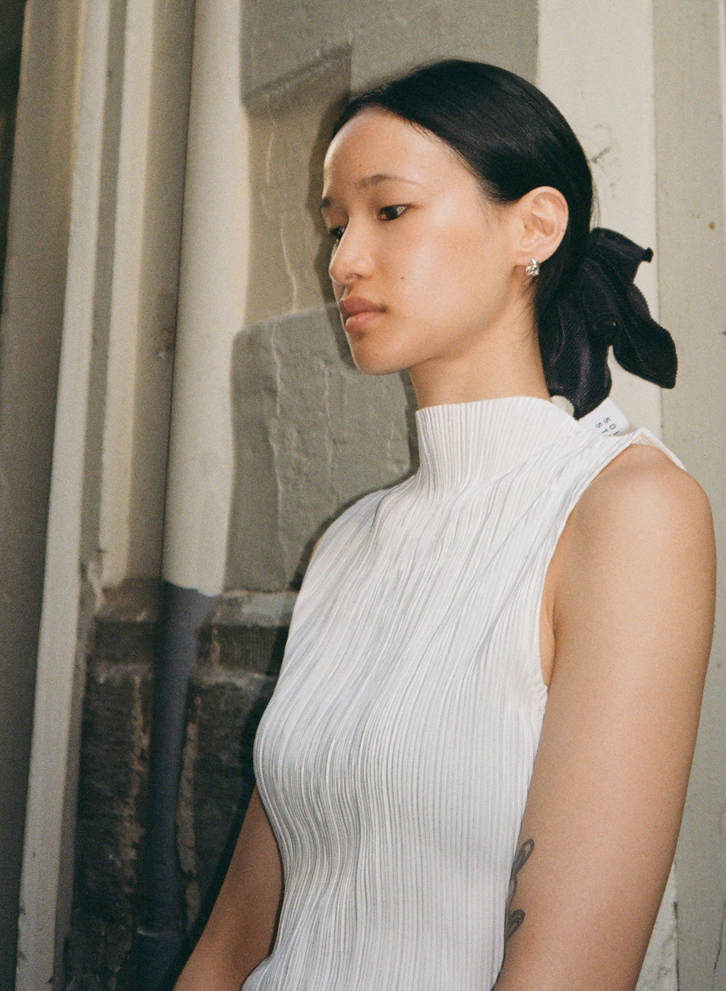 Pleated Sleeveless Top ii ㅡ White
