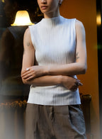 Pleated Sleeveless Top ii ㅡ White