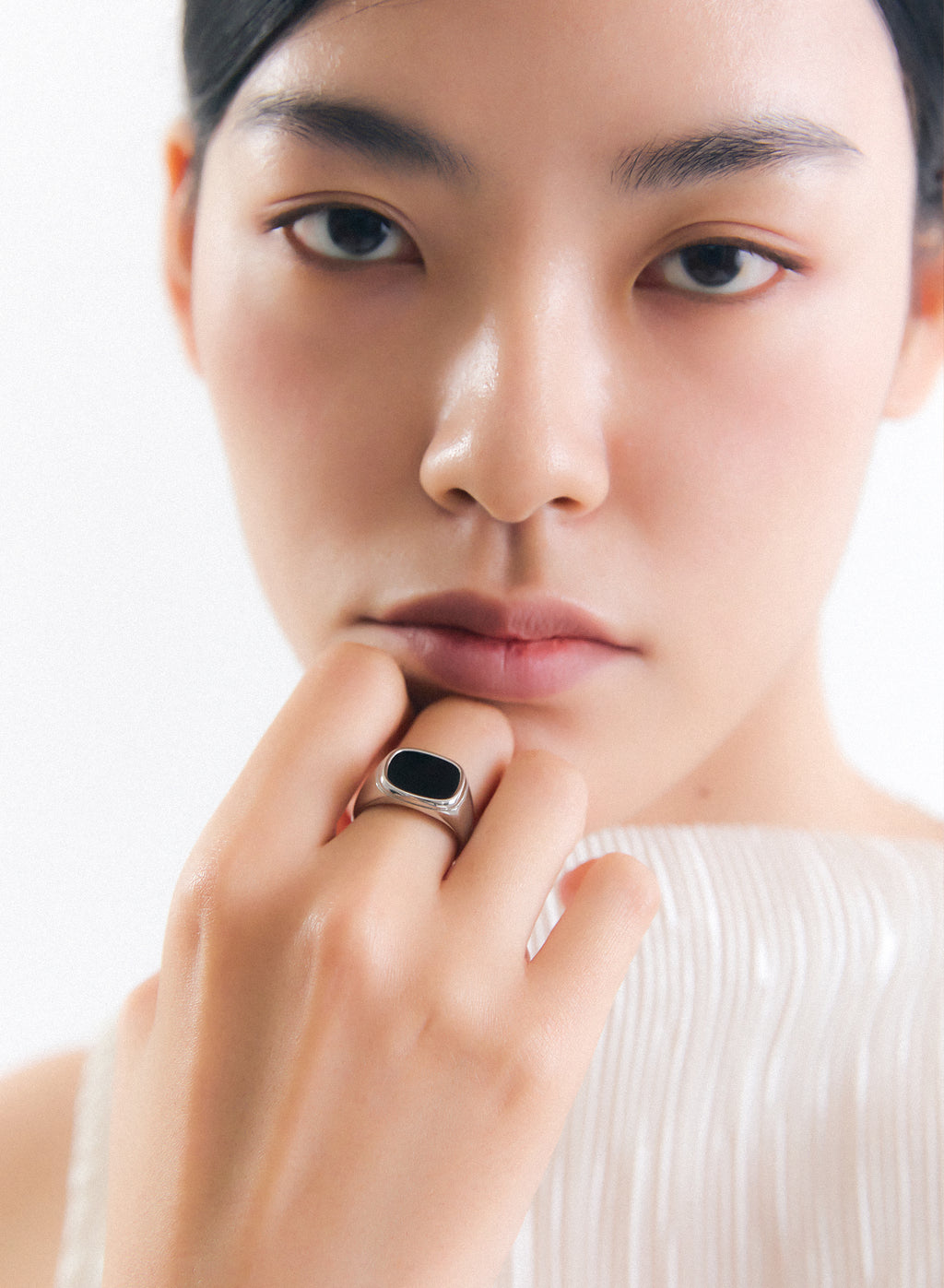 Black Square Signet Ring • Stainless Steel