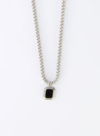 Onyx Hex Necklace • Stainless Steel