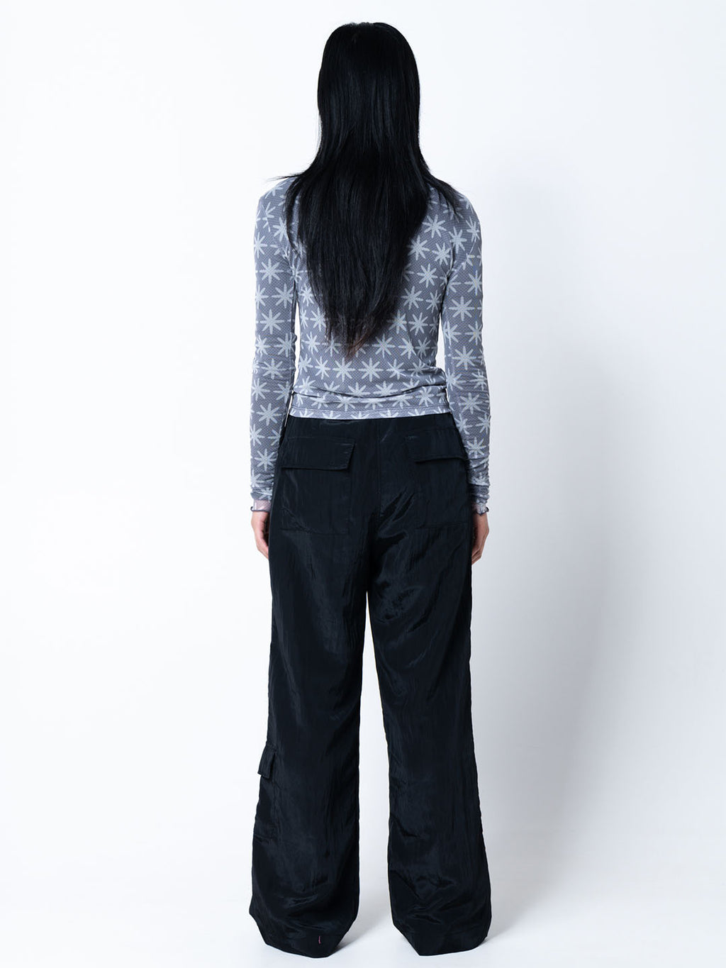 Daisy Print Sheer Mesh Top