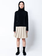 Soft Pleats Long-Sleeve Top ㅡ Black