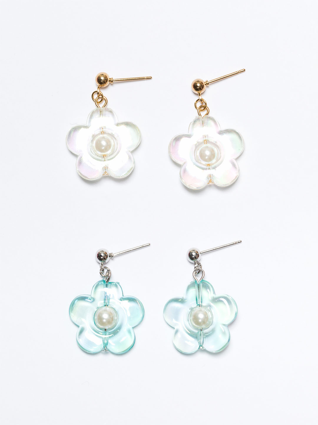 Clear Flower Earrings