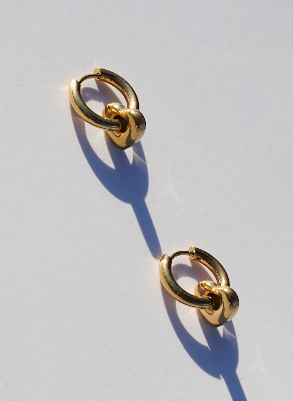 Two-Way Hoops With Love • Stainless Steel (Gold)