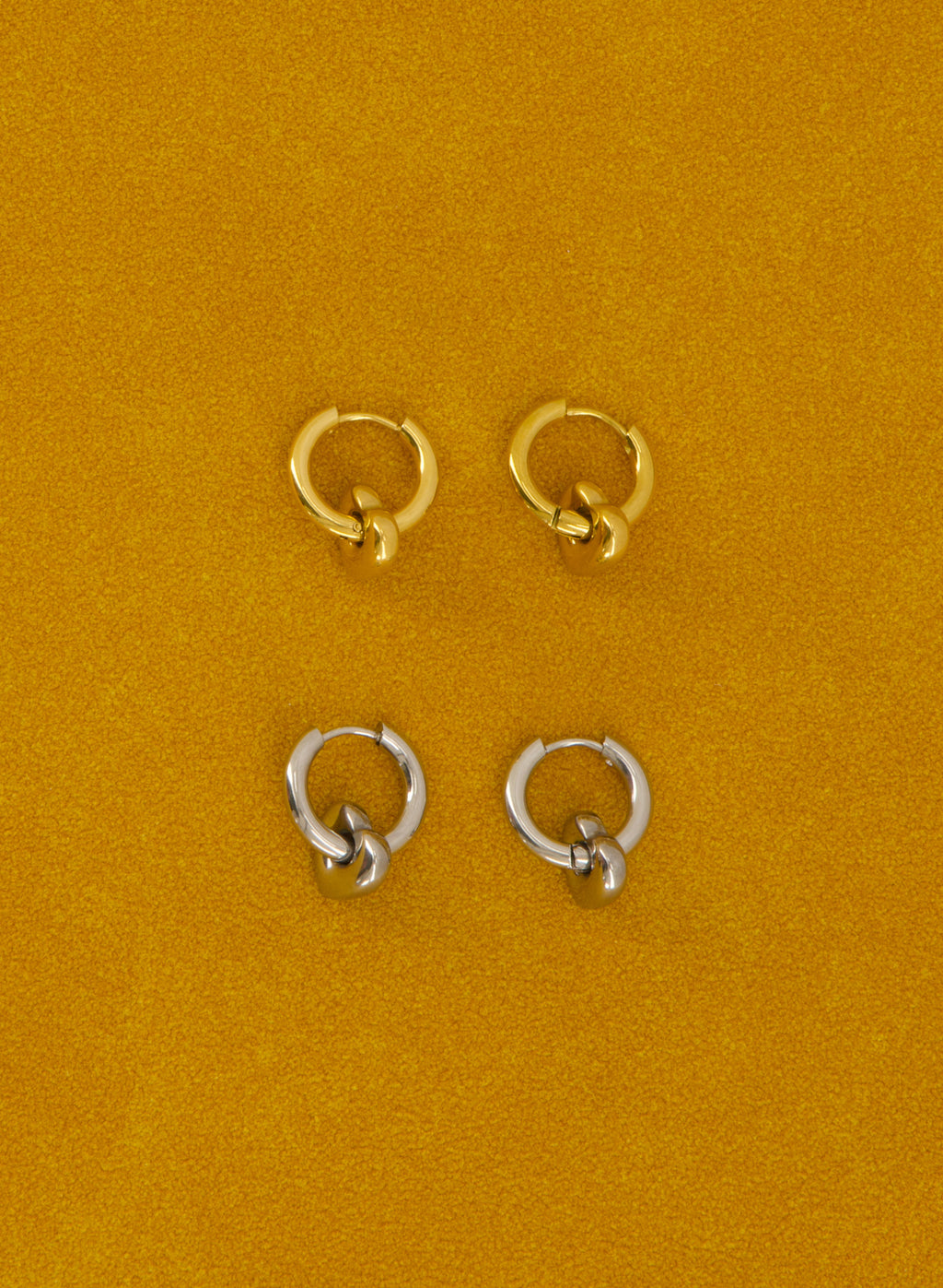 Two-Way Hoops With Love • Stainless Steel (Silver)