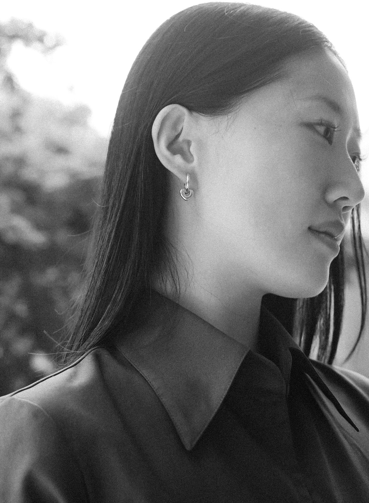 Two-Way Hoops With Love • Stainless Steel (Silver)