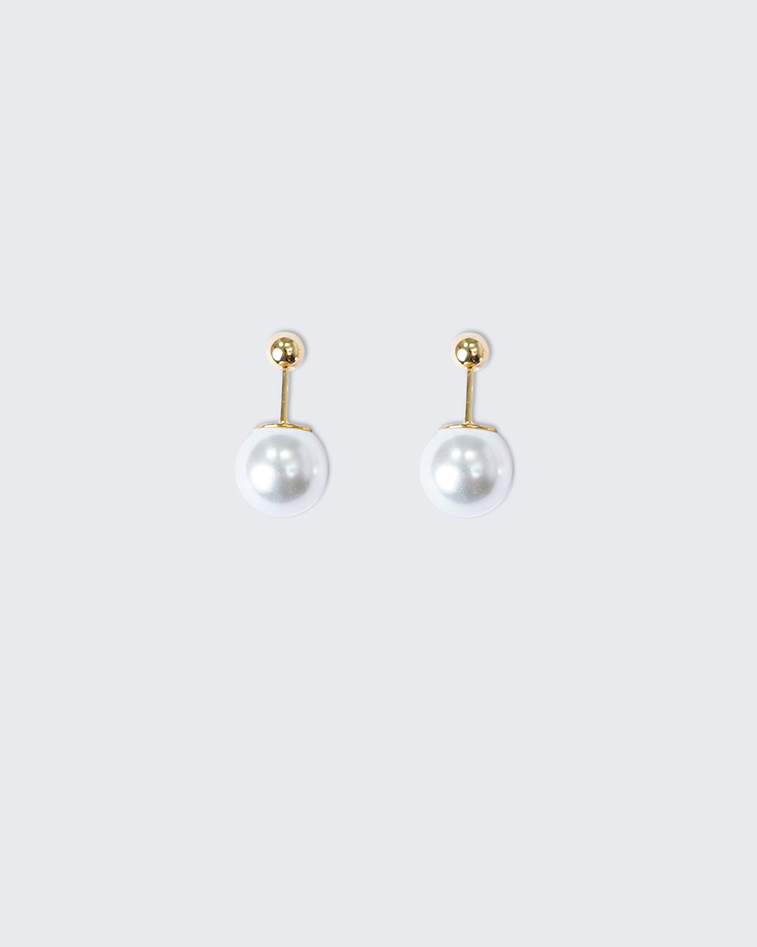 Two Way Pearl Studs • Gold