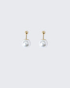 Two Way Pearl Studs • Gold
