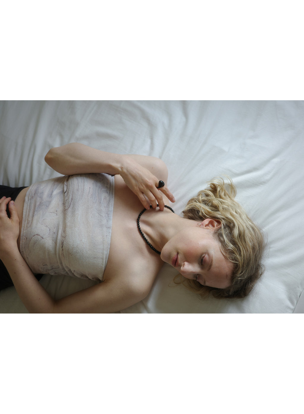 [40%OFF] Marble Terry Tube Top - Cream