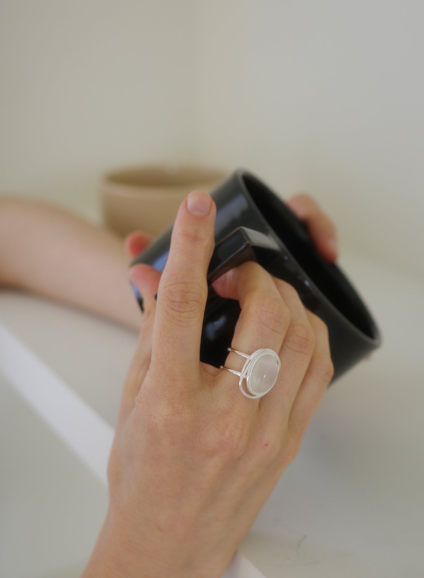 Moonstone Orbit Ring