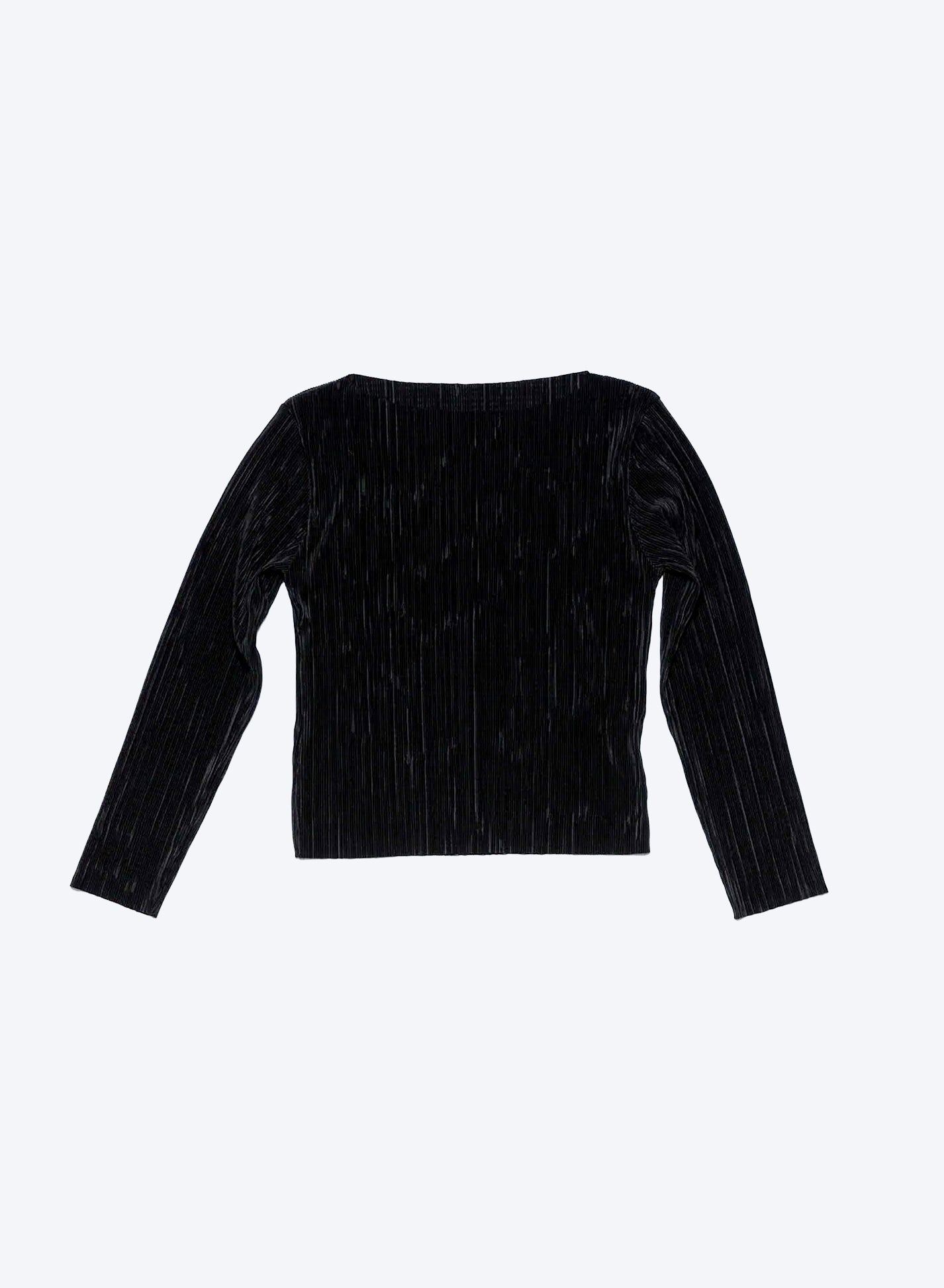Soft Pleats Long-Sleeve Top ㅡ Black
