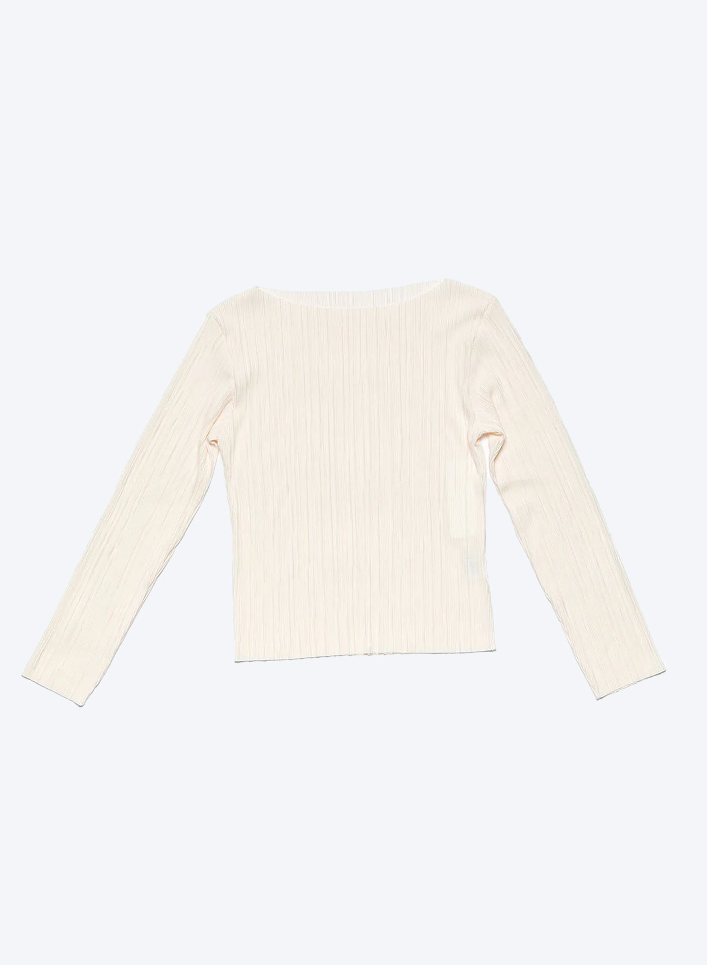 Soft Pleats Long-Sleeve Top ㅡ Cream