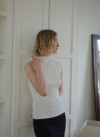 Pleated Sleeveless Top ii ㅡ White