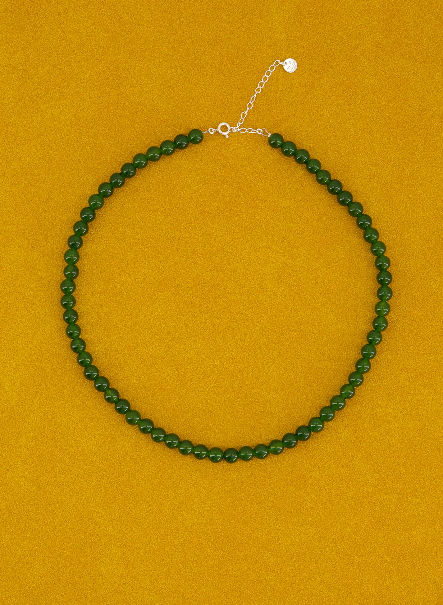 White Jade Green Necklace