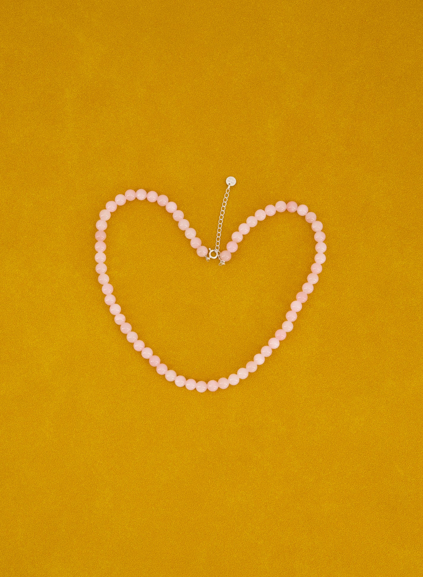 White Jade Rose Pink Necklace